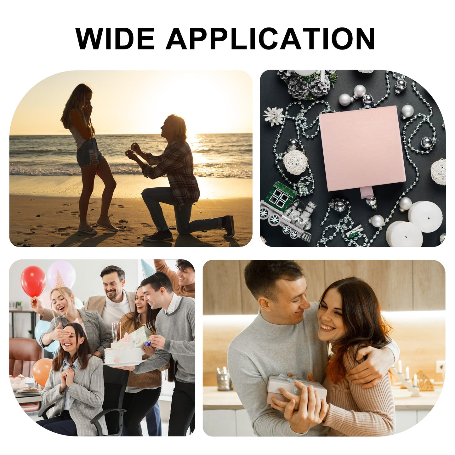 Quacc Small Jewelry Gift Box and Velvet Bag, Necklace Bracelet Earring Cardboard Organizer Square Jewellery Gift Box Pendent Storage Case for Birthday Xmas Christmas Wrapping (Pink)