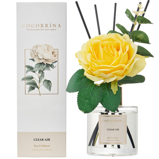Cocorrína Reed Diffuser Set, 6.7 oz Clean Linen Scented Diffuser with Sticks Home Fragrance Reed Diffuser for Bathroom Shelf Decor