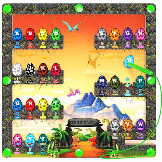 Magnetic Color & Number Maze, Montessori Counting Matching Toys, Wooden Magnet Maze Board Game, Montessori Fine Motor Skills Toys for 3 4 5 Years Old Preschool Learning Activities