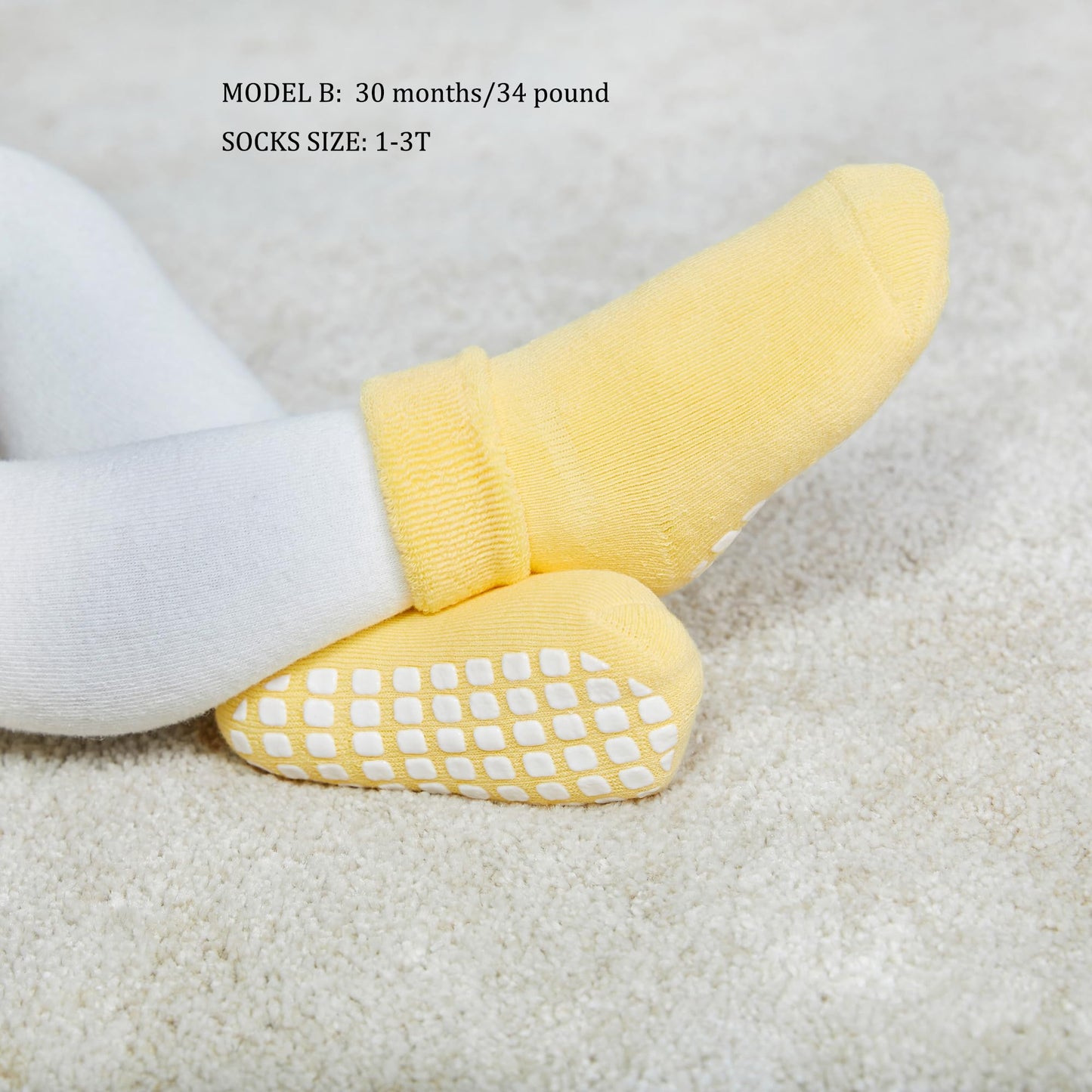 VWU Baby Toddler Kids Ankle Crew Socks with Grips Unisex Warm Thick Cotton Winter Socks 3-12 Months, Grip 6 Color