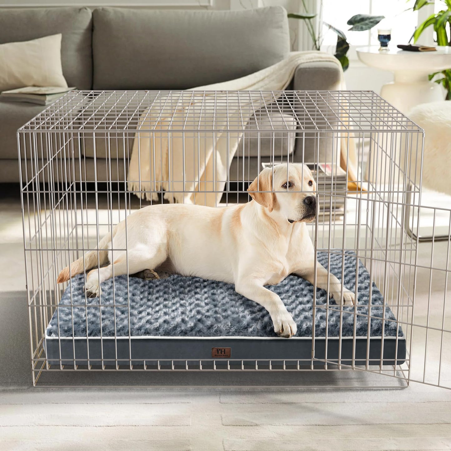 WESTERN HOME WH Dogs Beds for Medium Large Dogs, with Removable Washable Cover, Egg Crate Foam Dog Beds Large Sized Dog Waterproof Pet Bed Mat, Non-Slip Bottom