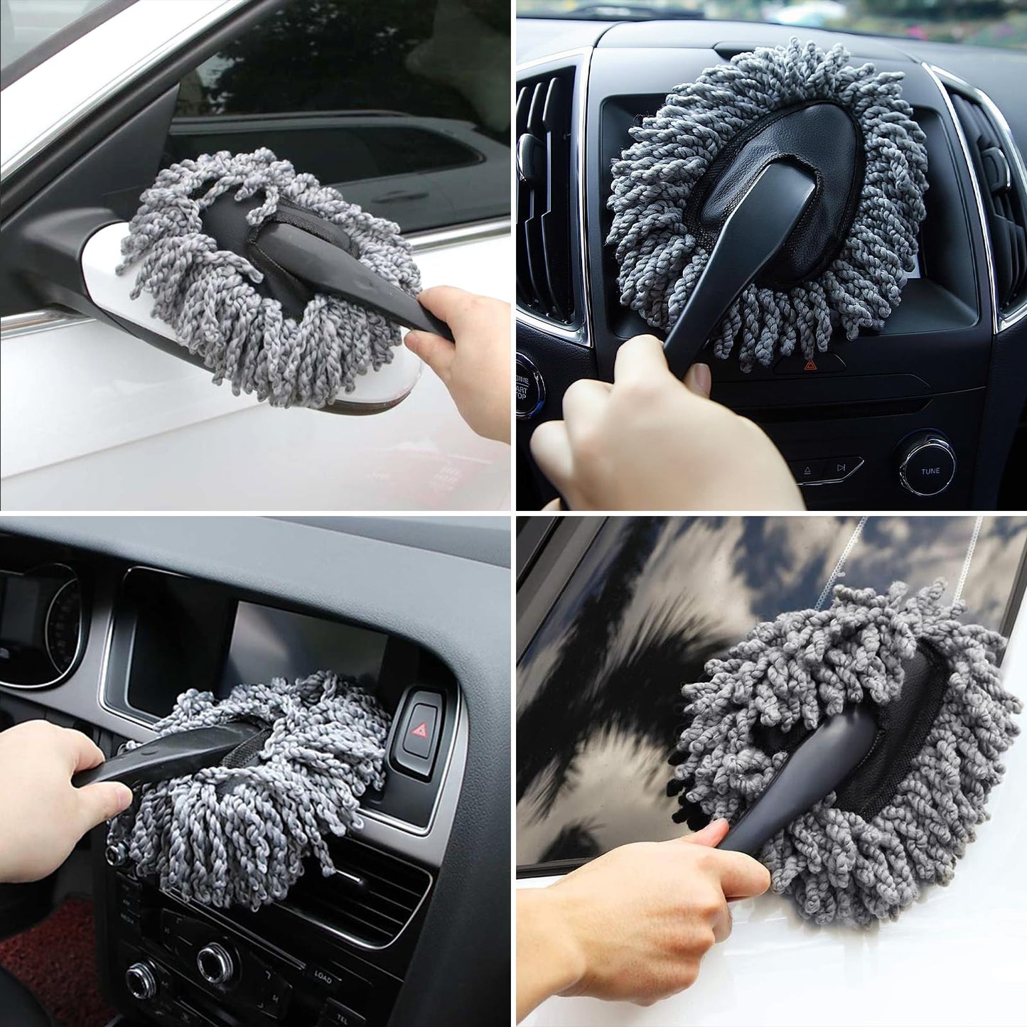 Vidspl Car Interior Duster Detailing Brush Set Cleaning Gel Kit, Soft Microfiber Towels Dash Vent Dusting Car Slime Putty Detailing Brushes Accessories Tools for Car Decoration Auto Truck SUV RV
