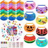 Outus 35 Foam Visors for Kids Include Assorted Color Sun Visor Foam Hats DIY Crafts Sports Supplies, Stickers and Markers (Bright Color)
