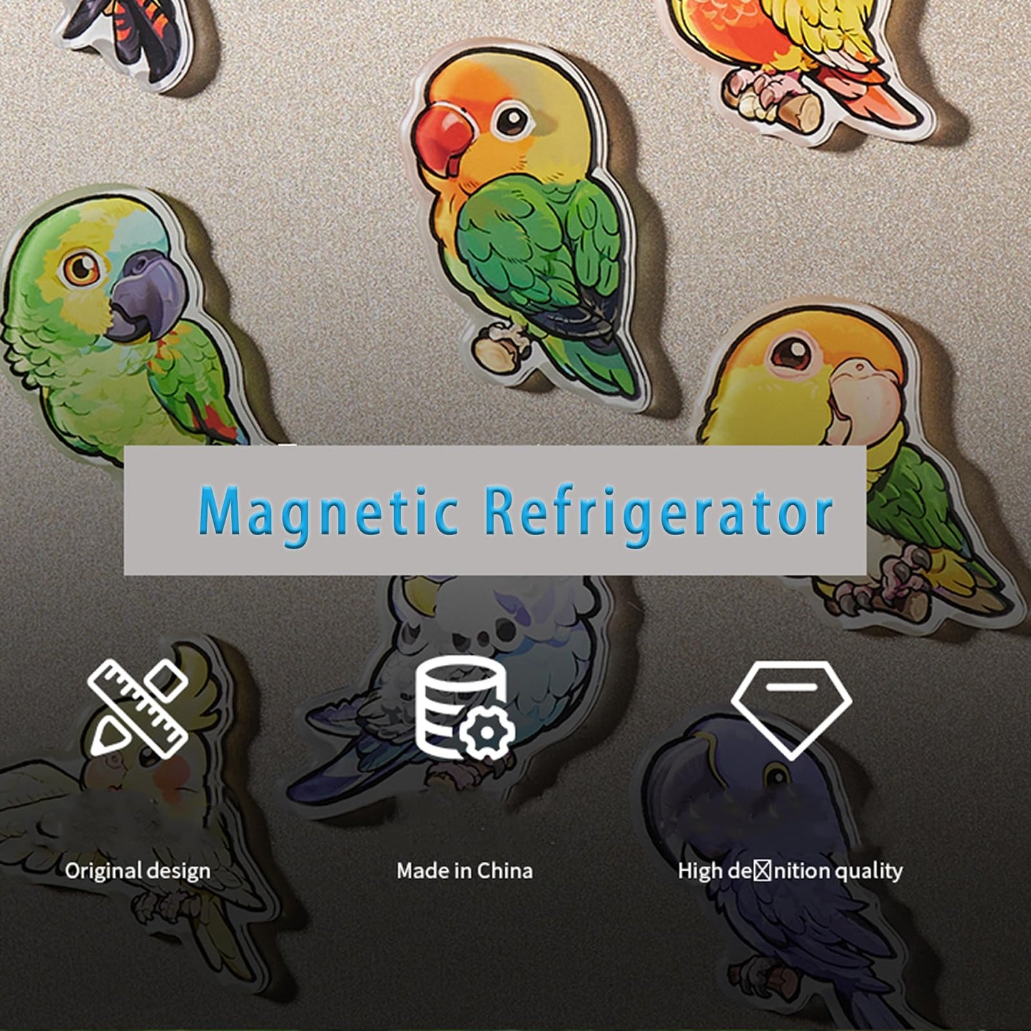 Fridge Magnets for Kids, Refrigerator Magnets for Toddlers, Magnetic Animal Refrigerator Toys, Pack of 6