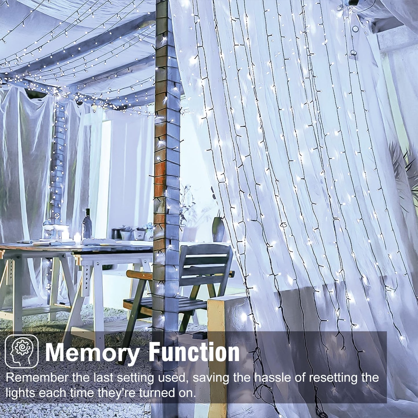 Christmas Lights Outdoor, 100FT 300 LED Christmas String Lights with 8 Modes Waterproof, Plug in Connectable Twinkle Light Green Wire for Tree Yard Wedding Holiday Decorations, White