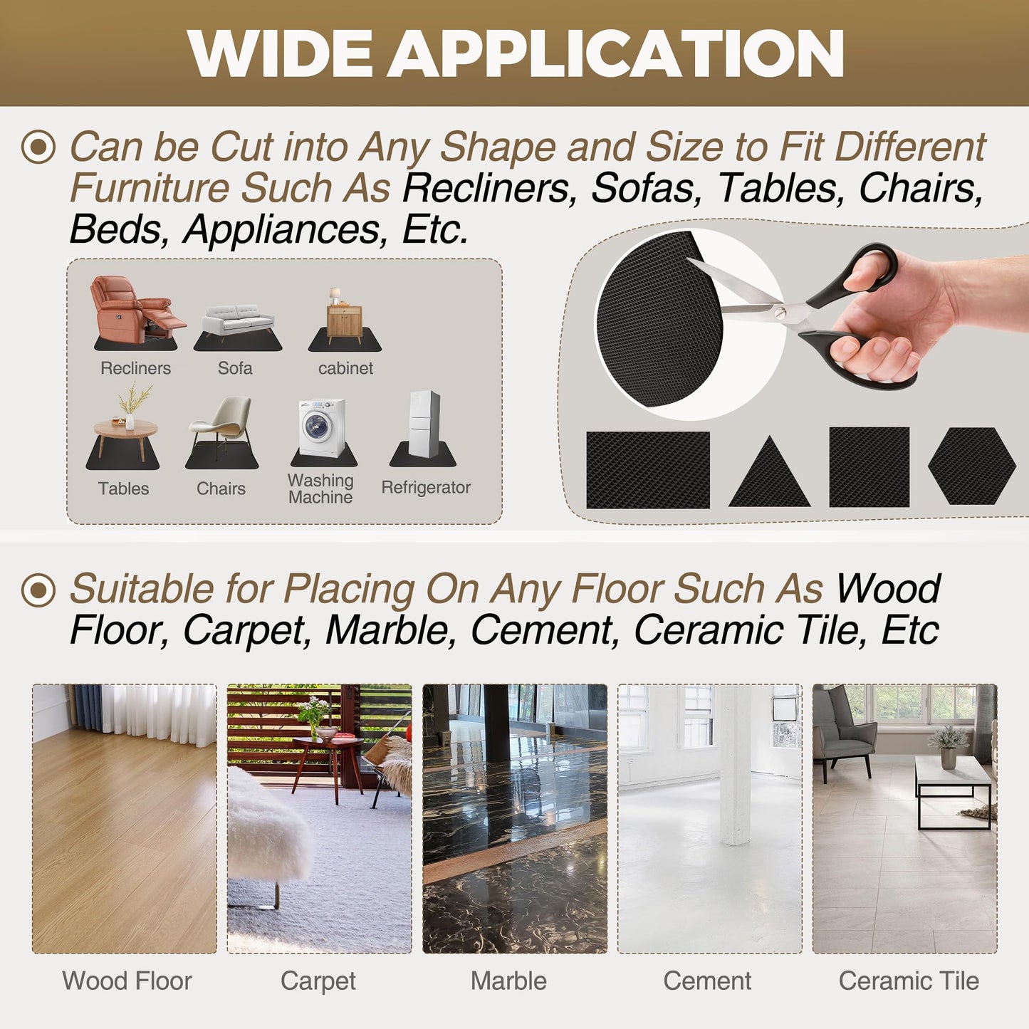 Non Slip Recliner Pads For Hardwood Floors, Recliner Floor Protector Keep Recliner From Sliding, Recliner Slide Stoppers, Under Recliner Mat, Furniture Pad For Recliner, Recliner Gripper,Recliner Grip