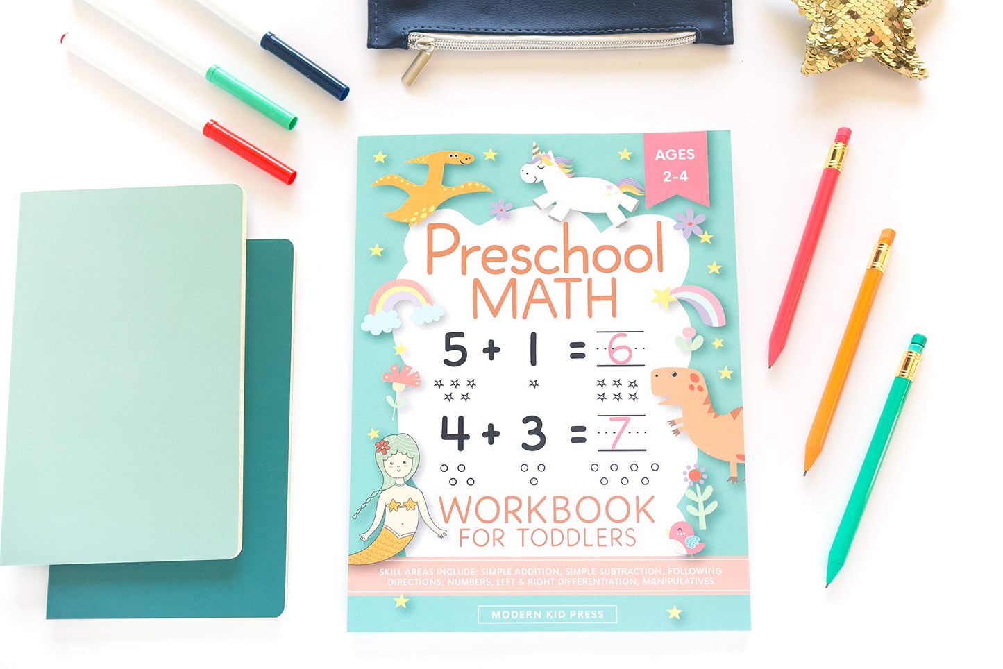 Preschool Math Workbook for Toddlers Ages 2-4: Beginner Math Preschool Learning Book with Number Tracing and Matching Activities for 2, 3 and 4 year olds and kindergarten prep