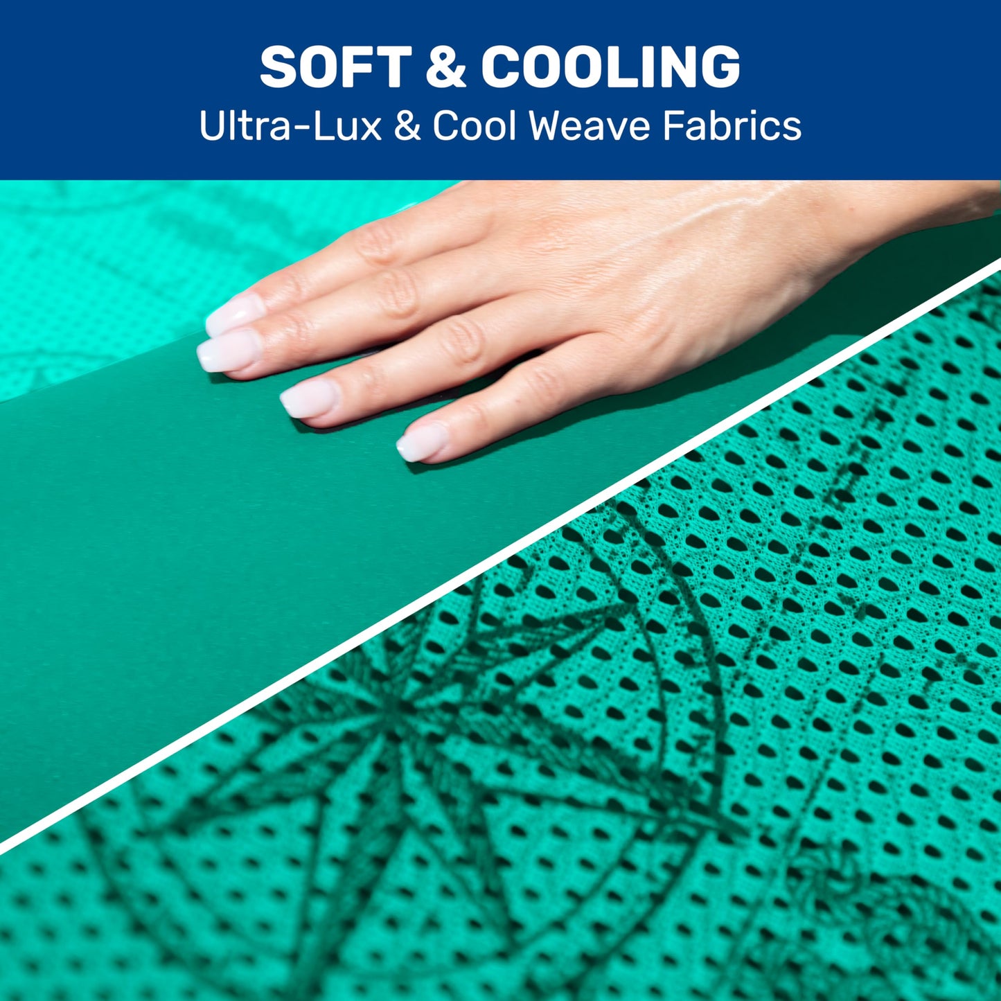 Aqua Luxury Water Pool Lounge, Extra Large, Inflatable Pool Floats for Adults with Headrest, Backrest, Footrest and Cupholder, Teal Compass