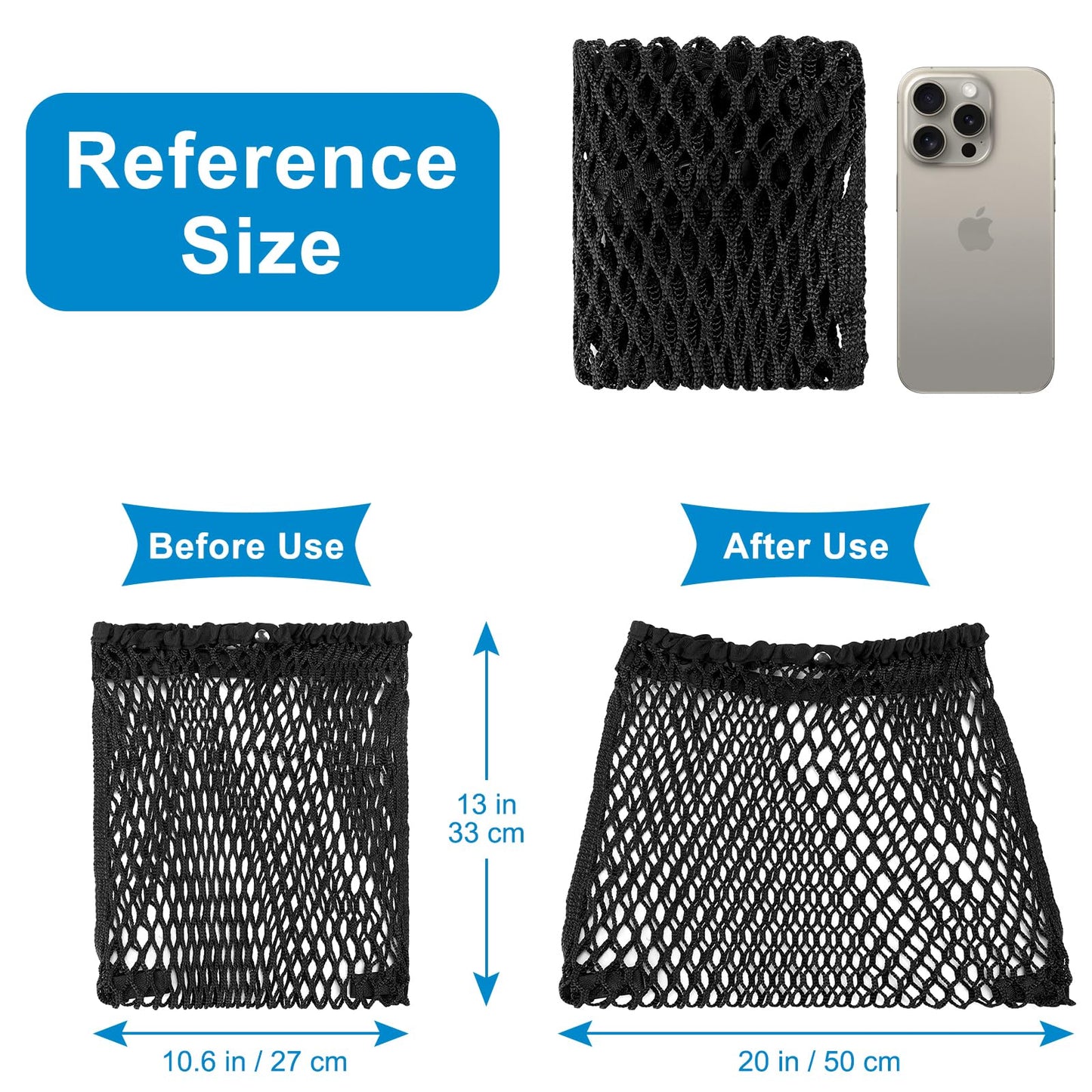 Accmor Universal Stroller Organizer, Polyester Net Mesh Bag Fits for Uppababy, Nuna, Britax, Doona Strollers, Non-Slip Adjustable Stroller Mesh Cargo Net Storage Caddy Accessories
