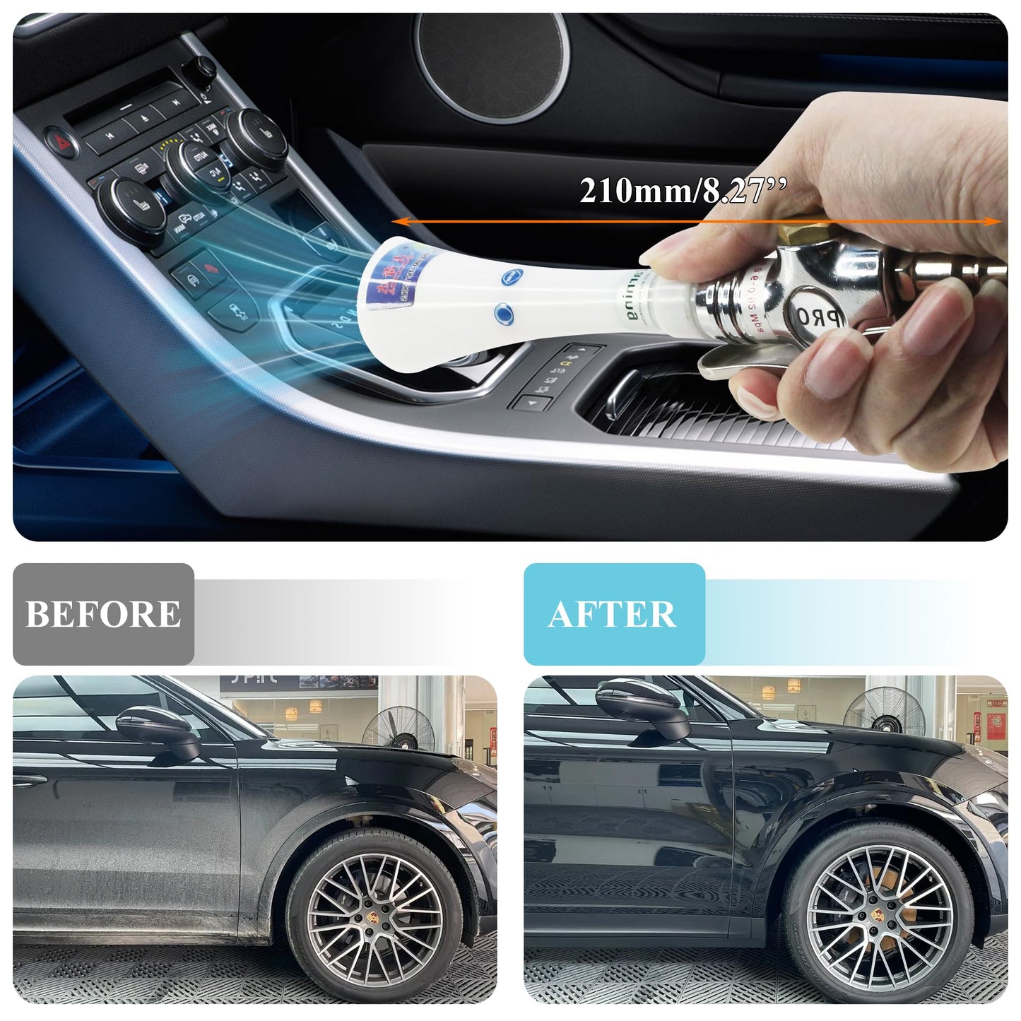 GOCCIDA High Pressure Car Interior Cleaning Gun Car Detailing Tool Air Cleaning Tool for Quickly Blasts Dirt and Dust from Surface(New Upgraded Portable Air Blow Gun