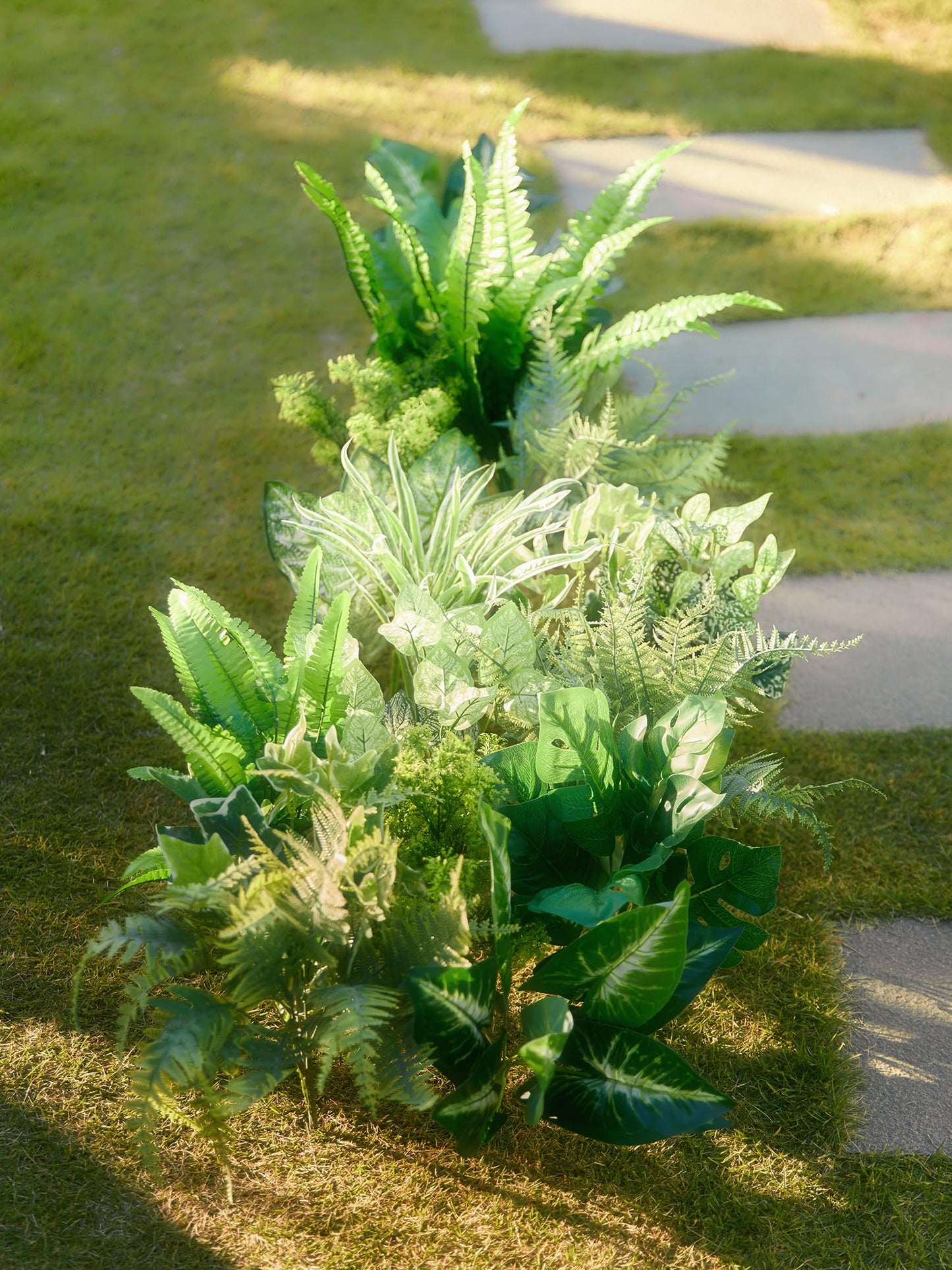 PARTY JOY 14 Bunches Fake Plants Outdoor, Fake Bushes UV Resistant Artificial Flowers Greenery Shrubs Faux Greenery for Outdoor Garden Patio Front Porch Yard Decor