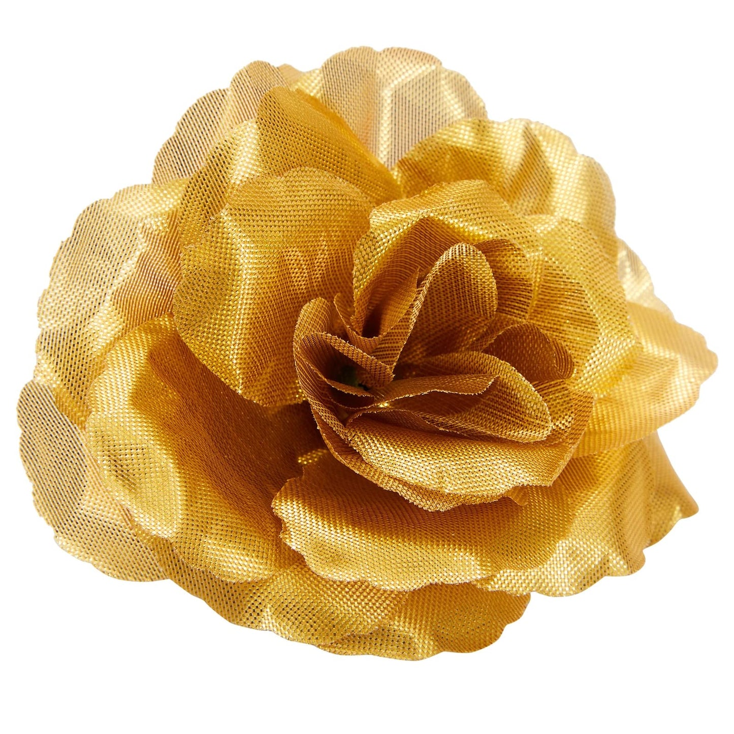 50 Pack Gold Roses Artificial Flowers Bulk, 3 Inch Stemless Fake Silk Roses for Decorations, Wedding, Faux Bouquets