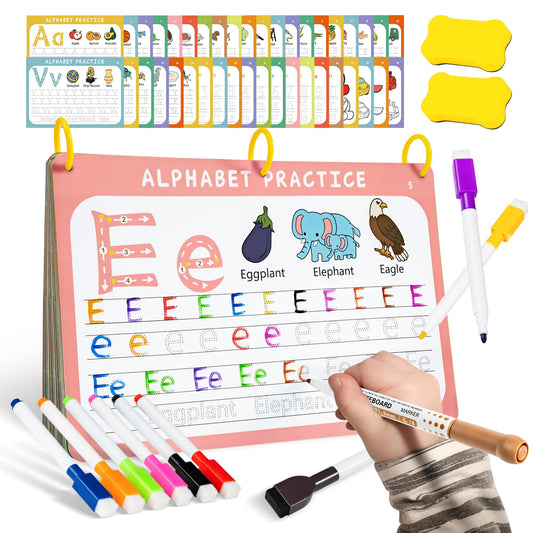 Fabeto Preschool Learning Activities Educational Workbook: Prek Handwriting Practice Tracing Busy Book - Toddlers Educational Toys - Autism Learning Materials | Montessori Games for Kids Age 2 3 4 5