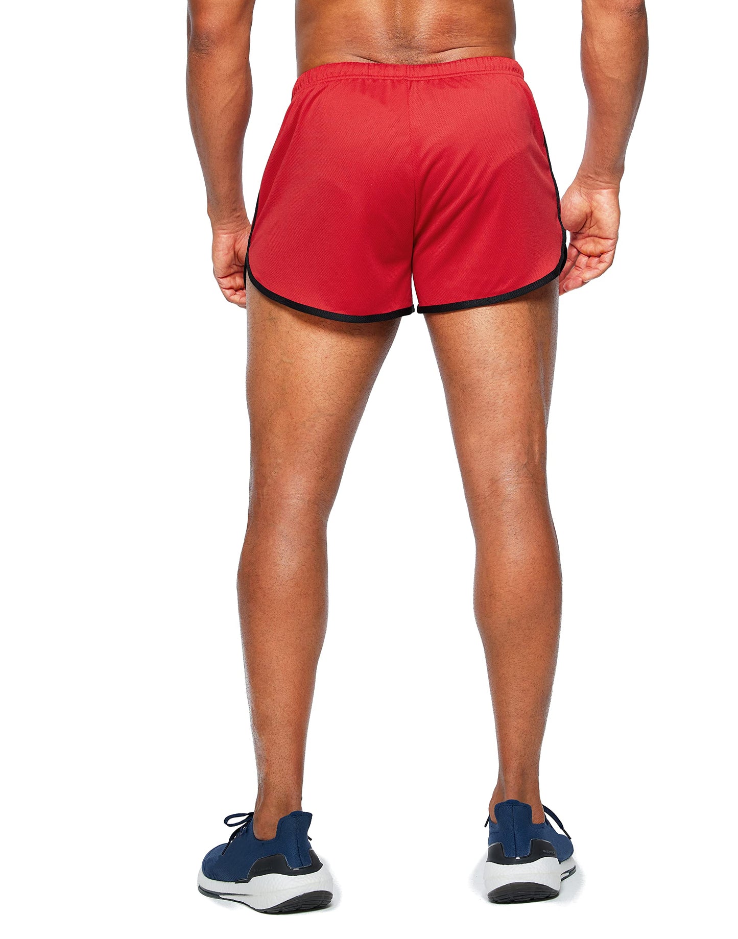 G Gradual Men's Running Shorts 3 Inch Quick Dry Gym Athletic Jogging Shorts with Zipper Pockets (Red, Large)