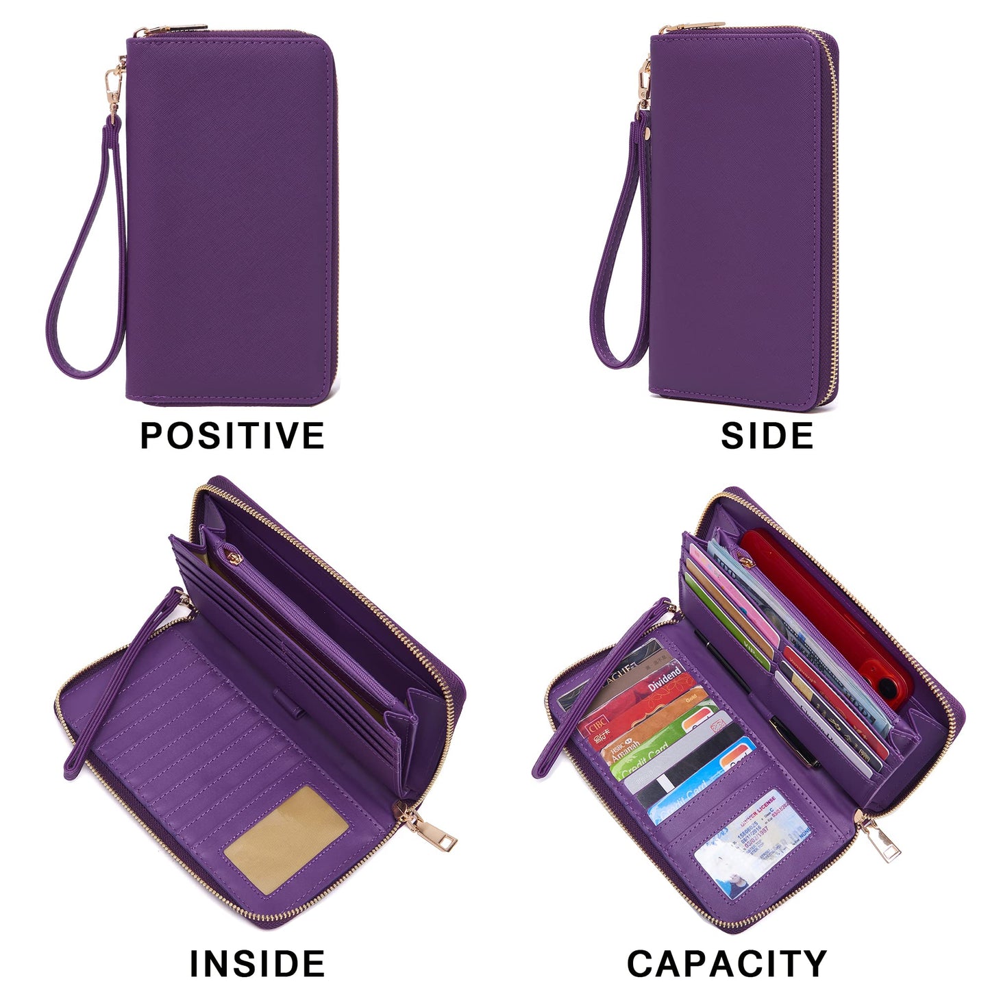 Purses for Women Large Tote Shoulder Color Blocking Handbags Top Handle Satchel Women Purse Wallet set 2pcs PurpleBlack