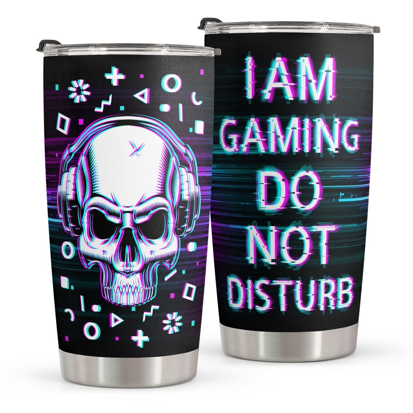 Macorner Gifts For Gamer - Stainless Steel Skull Tumbler 20oz Gift For Men - Birthday Gifts for Dad From Kids & Birthday Gifts for Dad - Christmas Gift for Men Boyfriends Brother Kids Teenage Boys
