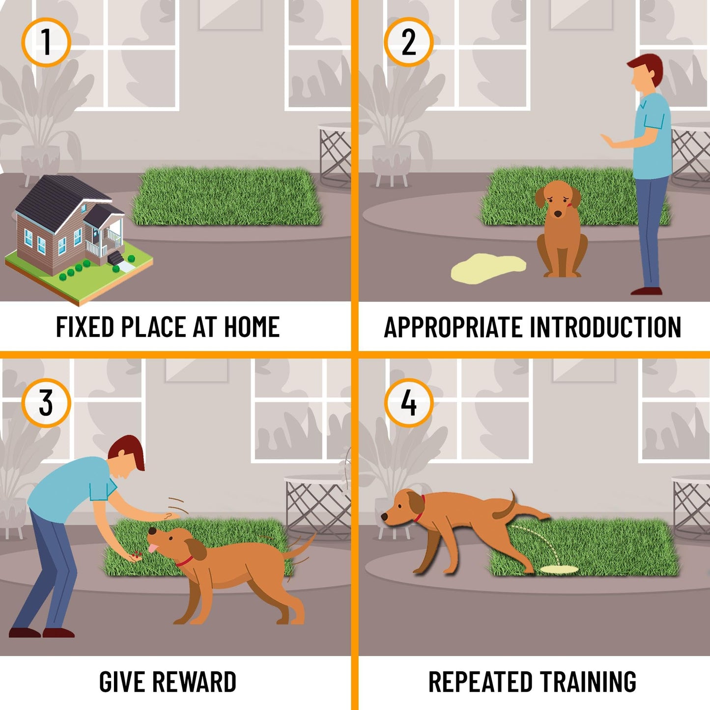 Ottomanson Artificial Grass Puppy Potty Training Pad, 2'7" x 4' Reusable Pee Pad for Small Pets and Dogs