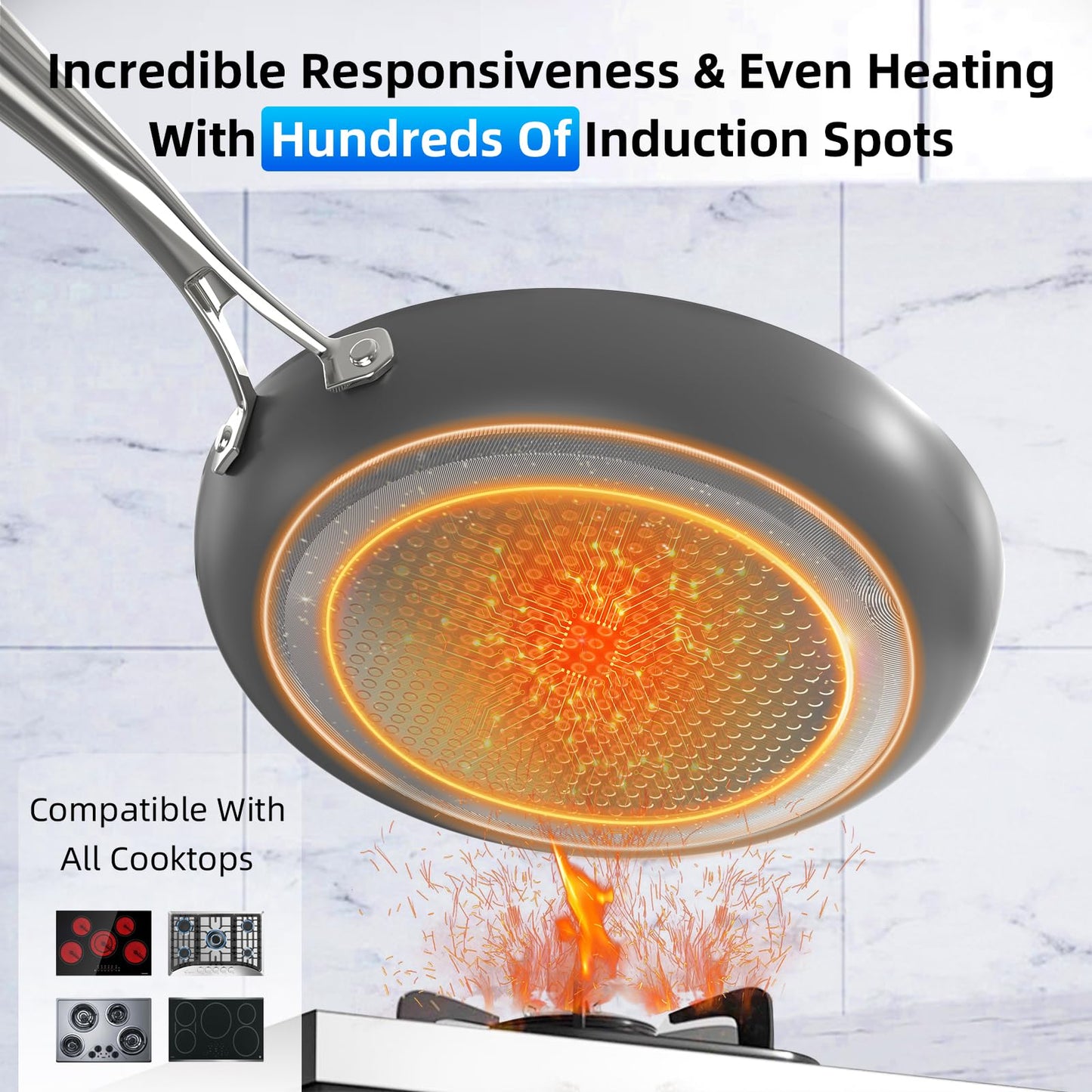 Deluxe DUXANO 14PC Healthy Pots and Pan With 9H Anti-scratch Coating, 2-Layer Non-Stick Ceramic&PFAS Free, Sensitively&Evenly Induction Cooking, Enhanced Flavor with Infrared Cookware, Dishwasher Safe