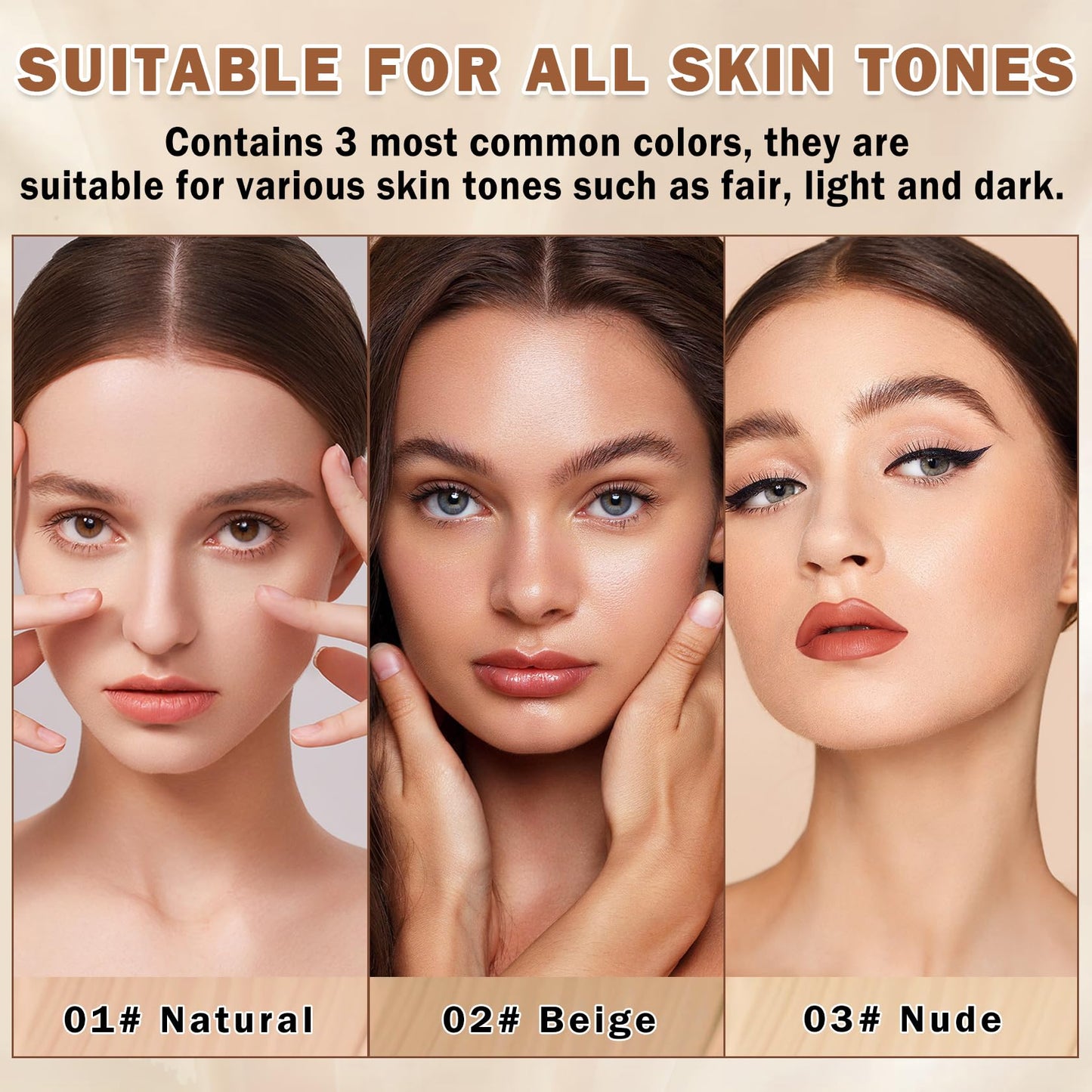 QIUFSSE Airbrush Foundation Makeup Spray Full Coverage Foundation for Mature Skin,Long-lasting Airbrush Flawless Setting Spray,Waterproof Foundation for Smooth Radiant Skin (Natural/Warm Porcelain)