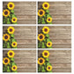 Wamika Beautiful Sunflowers Placemats Set of 6 Wood Board Florals Table Mats Spring Summer Autunm Place Mats for Kitchen Dining Decor Heat Resistant Non-Slip Washable 12 X 18 in