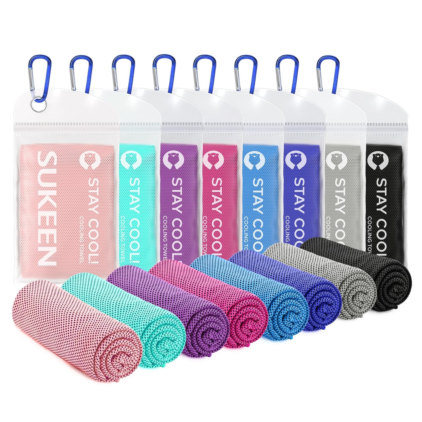 Sukeen Cooling Towel (40"x12"), Ice Towel Sets,Soft Breathable Chilly Towel,Microfiber Towel for Yoga,Sport,Running,Gym,Workout,Camping,Fitness,Workout & More Activities
