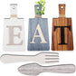 Jetec Cutting Board Eat Sign Set Hanging Art Kitchen Eat Sign Fork and Spoon Wall Decor Rustic Primitive Country Farmhouse Kitchen Decor for Home Decoration(Gray, White, Brown)