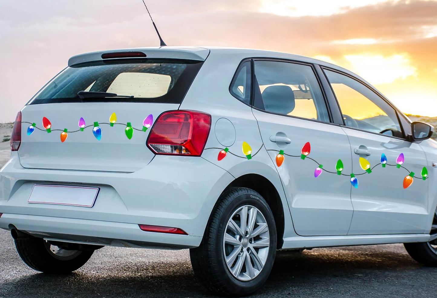 90PCS Christmas Car Refrigerator Decorations - 42 Reflective Bulb Light Shaped Magnets 48 Magnetic Wires Ornaments Set Xmas Holiday Cute Decor