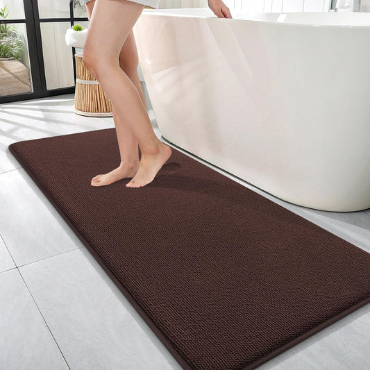 OLANLY Thick Memory Foam Bath Mat Rug 30x20, Extra Soft Absorbent Bathroom Rugs, Quick Dry Bath Mats, Non-Slip, Machine Washable Carpet for Bathroom, Tub and Shower, Home Decor Accessories, Grey