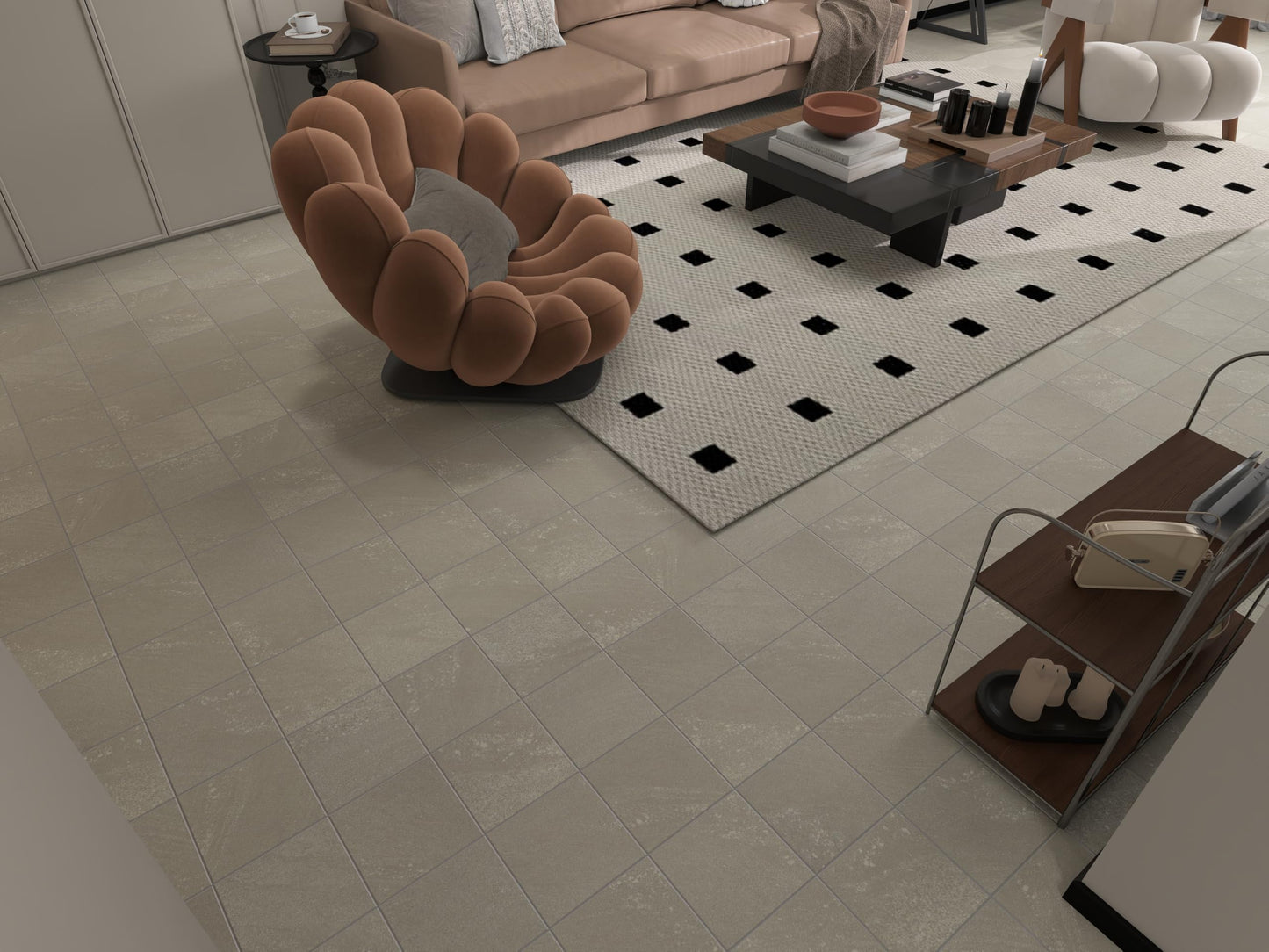 W&S 24-Sheet Peel and Stick Tile Floor, Beige Faux Stone Peel and Stick Backsplash, Rigid&Thicker Stick on Kitchen Flooring Tile, Self Adhesive Flooring for Bathroom, Living Room