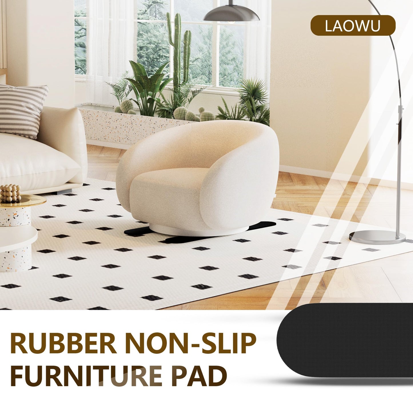 8 Pack Non Slip Furniture Pads for Recliner, 30in Anti Slip Recliner Pads for Hardwood Floors, Furniture Rail Pad for Hardwood Floor, Recliner Floor Protector, Furniture Grippers to Prevent Sliding