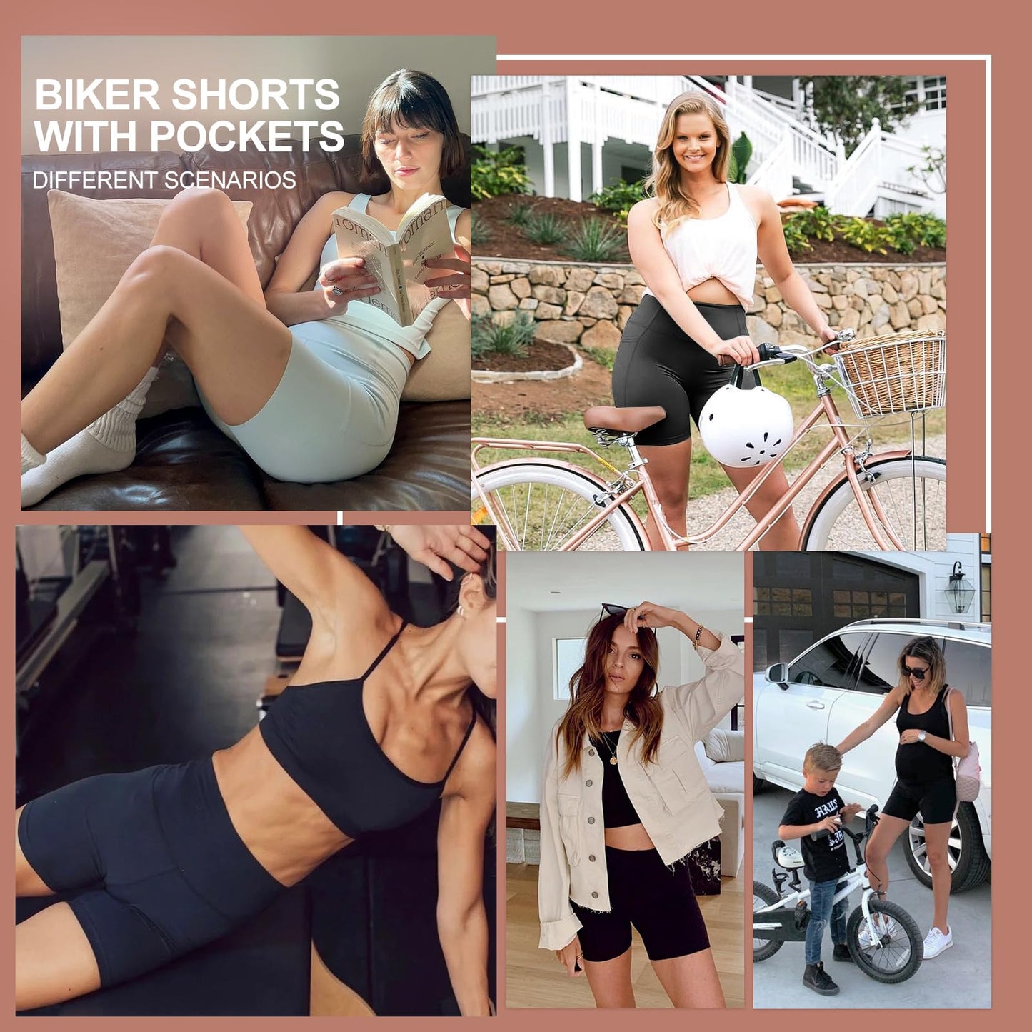 QGGQDD 3 Pack High Waisted Biker Shorts for Women – 3"/ 5"/ 8" Black Workout Yoga Compression Tummy Control Shorts for Running Clothing