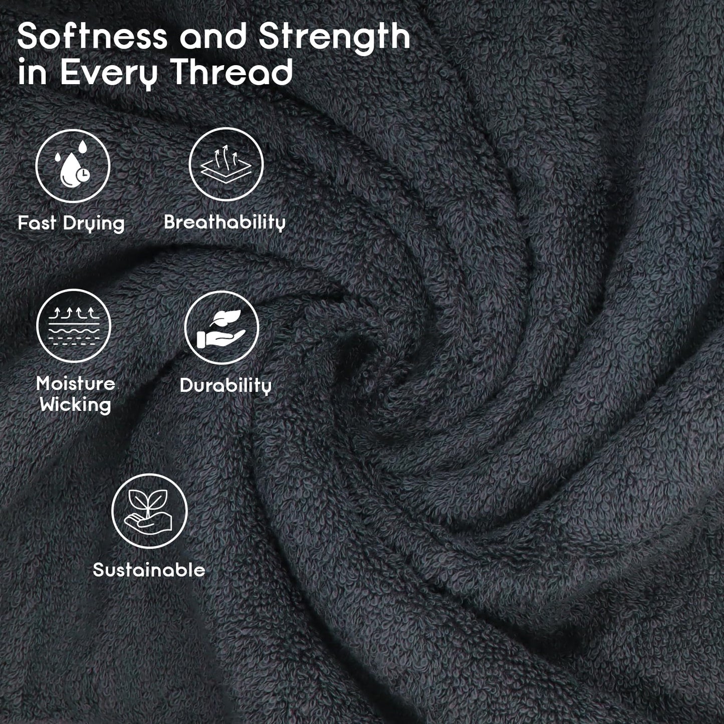 Ariv Premium Bath Towels Pack of 4, 100% Cotton, Large 30" x 52", Super Soft, Highly Absorbent, Quick Dry, Durable, Comfortable, Great Value & Quality, Perfect for Home & Bathroom - Grey