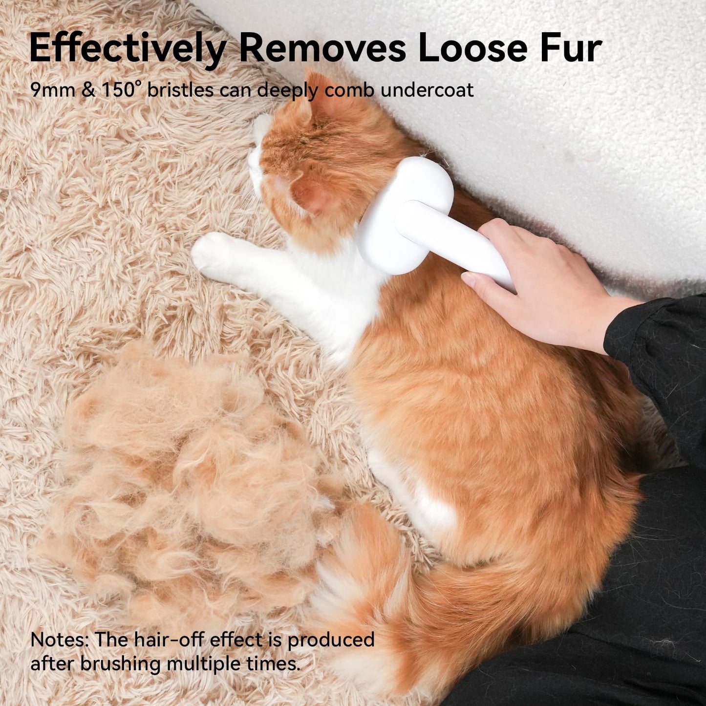 aumuca Cat Brush for Shedding, Cat Brushes for Indoor Cats, Cat Brush for Long or Short Haired Cats, Cat Hair Brush Cat Grooming Deshedding Brush for Dog Kitten Horse Massage Removes Loose Fur, White