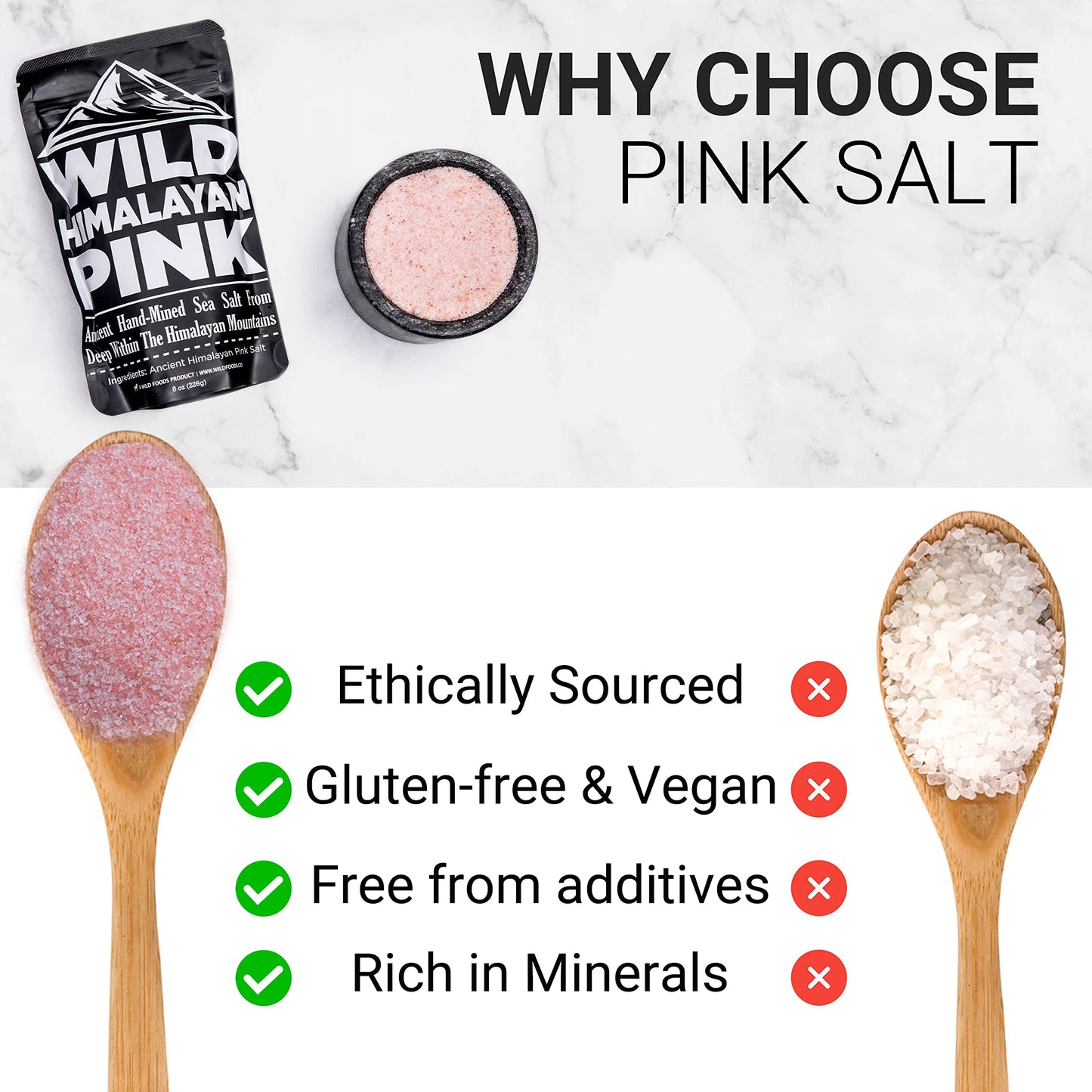 Wild Foods Organic Pink Himalayan Salt, Fine Ground for Table and Cooking, 16 oz | 100% Real, Pure, Unrefined | Pink Himalayan Sea Salt with 80+ Minerals & Electrolytes, Small Batch, Ethically Sourced