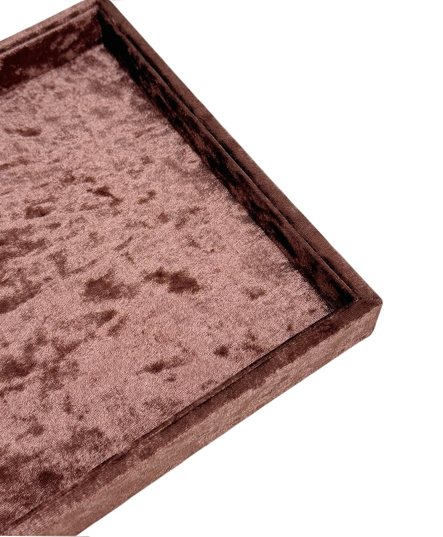 AgentMoon Luxury Jewelry Storage Tray,Noble Retail Goods Display Tray,Bedside Organizer for Remote Controller iPhone Eyeglasses.Original Design Flashing Special Velour.(Tabby Dark Coffee)