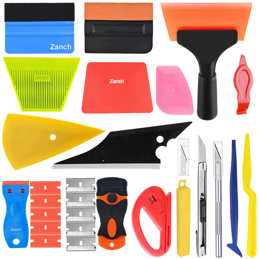 Zanch Window Tint Kit & Vinyl Wrap Tool Kit, 41pcs Easy-to-Use Full Installation Tools, Includes Various Squeegees, Safety Knife, and Cleaning Scraper for Window Tinting & Car Wrapping