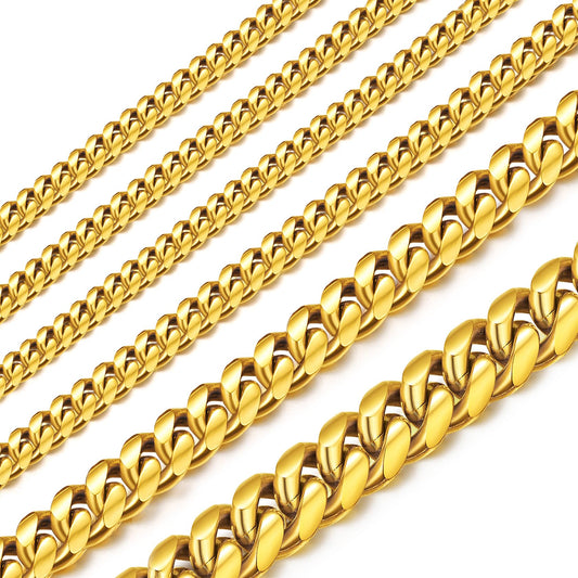 Gold Cuban Chains for Men Necklaces Hip Hop Jewelry 10mm 24inches