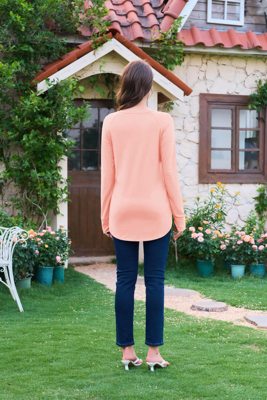 YUCOLEN Oversized Tunic for Women Long Sleeve T-Shirts Winter Lightweight Tops to Wear with Leggings Pink M