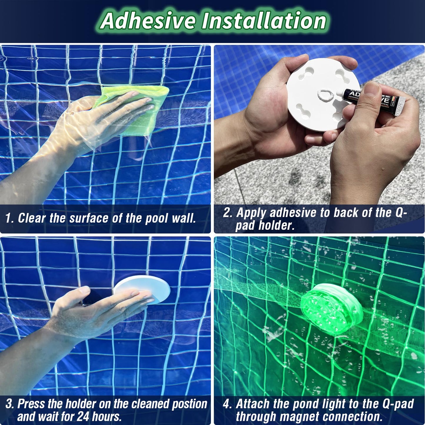 Qoolife Rechargeable Submersible Pool Lights with Remote, Waterproof Underwater Charging Battery Operated Controlled 25 Color Changing LED with Magnet Floating Lights Pool Pond Decoration (2 Pack)