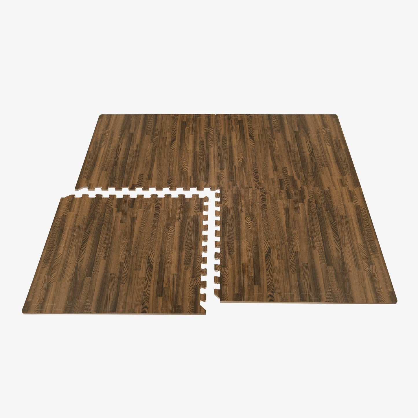 Forest Floor 5/8 Inch Thick Printed Foam Tiles, Premium Wood Grain Interlocking Foam Floor Mats, Anti-Fatigue Flooring, Walnut, 24 Sq Ft