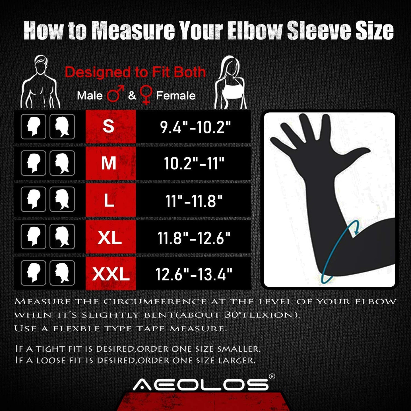 AEOLOS Compression Elbow Sleeves(Pair), 5mm Neoprene Elbow Barces for Weightlifting Powerlifting Tennis Golf and Basketball (XX-Large, Black)