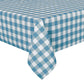 sancua Checkered Vinyl Rectangle Tablecloth, 60 x 102 Inch, 100% Waterproof Oil Proof Spill Proof PVC Table Cloth, Wipe Clean Table Cover for Dining Tables, Buffet Parties, Teal and White