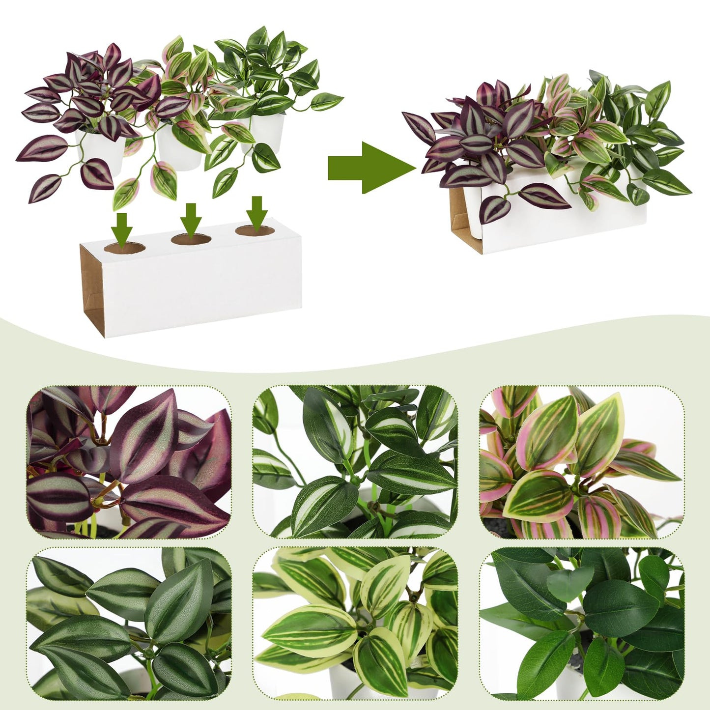 Hollyone Fake Plants 6 Pack Artificial Plants Indoor Faux Plants Small Fake Potted Plant for Home Aesthetic Living Room Bathroom Desk Shelf Office Decor