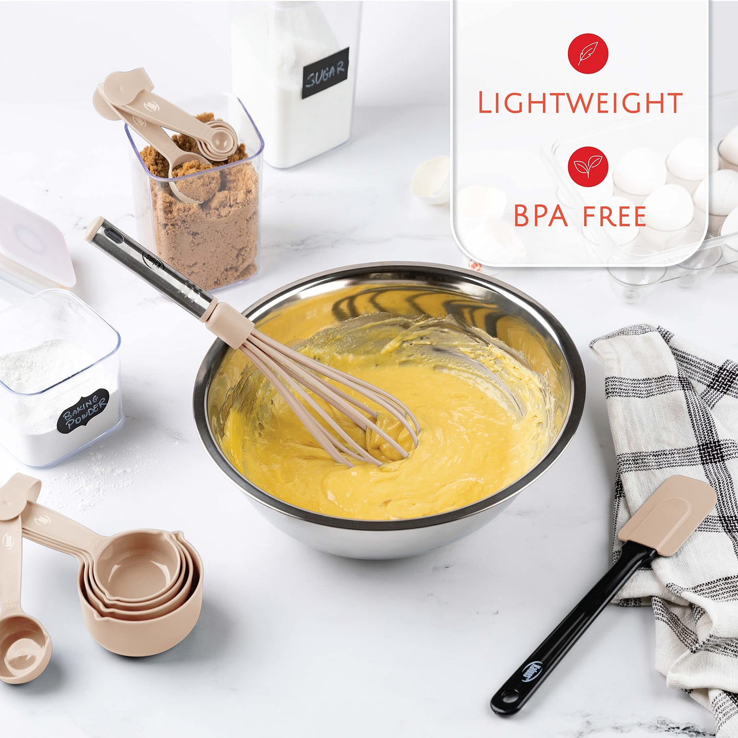 Kitchen Utensils Set, Cooking Utensil Set Kitchen Gadgets, Pots and Pans set Nonstick and Heat Resistant, 24 Pcs Nylon and Stainless Steel, Spatula Set, Apartment Essentials Kitchen Cookware Sets