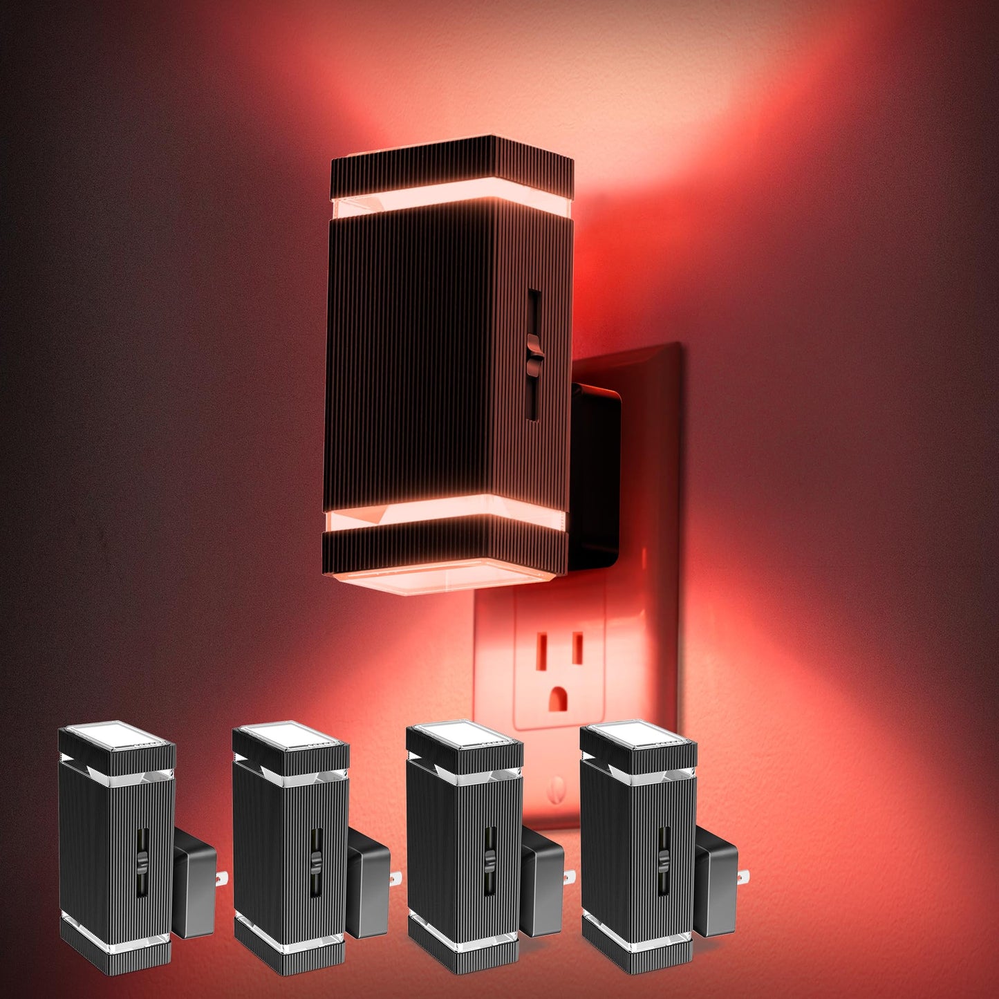 DORESshop Led Night Lights Plug into Wall [2 Pack], 1W 3000K Dimmable Night Light from 0LM to 100LM for Bathroom Hallway Bedroom Kids Room Stairway