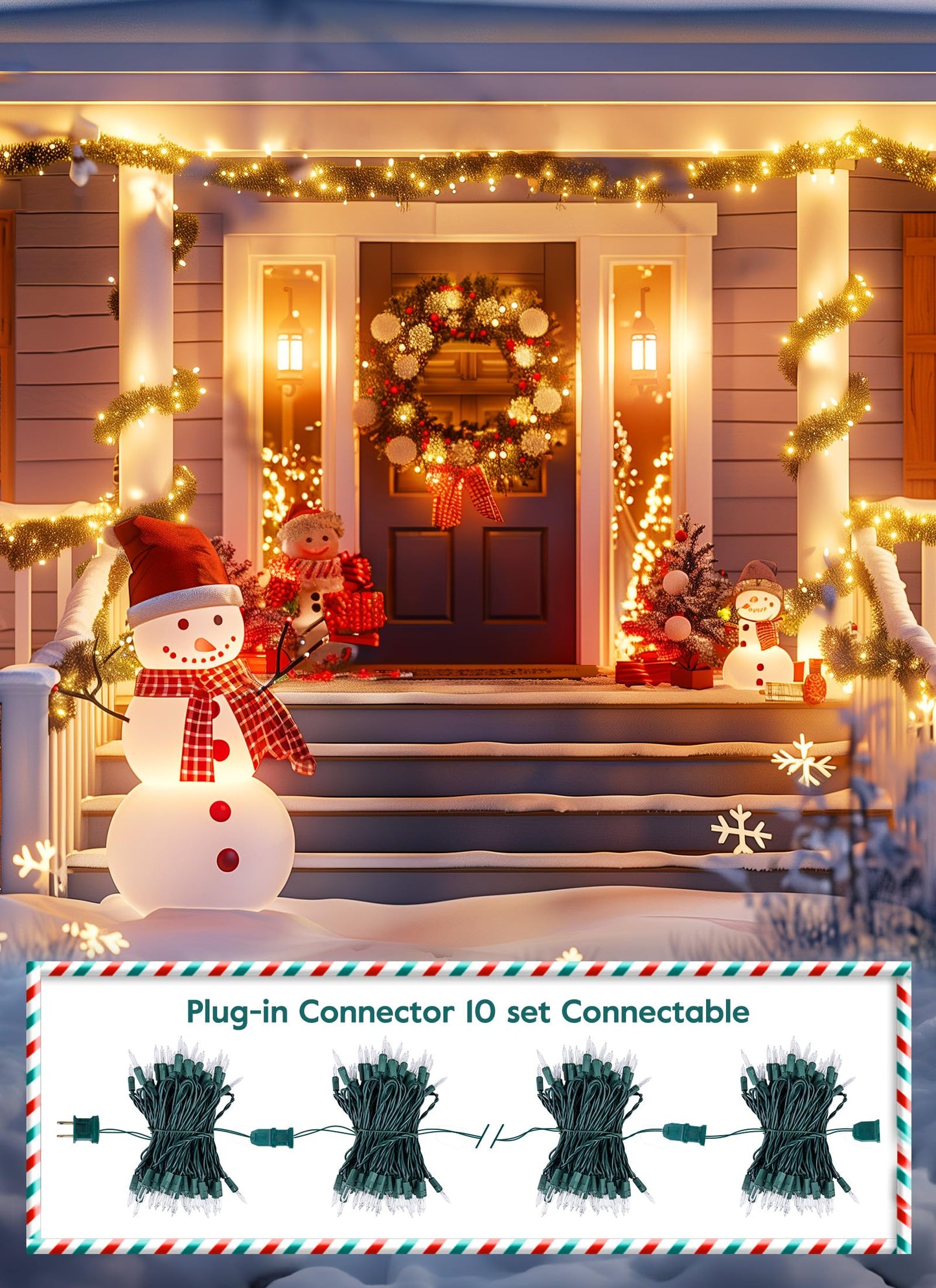 Clear Christmas String Lights 50 Count 12 Feet Incandescent Bulb Mini Lights for Indoor Xmas Tree Garland Birthday Wedding Party Festival Decoration, Green Wire