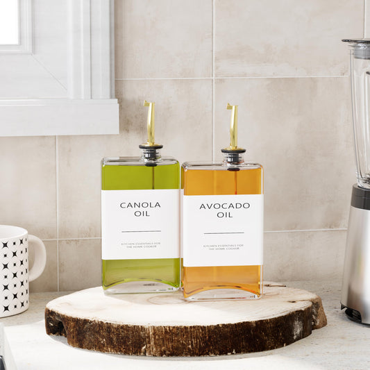 Kitchen Cooking Oil Dispenser Set, Olive Oil & Vinegar Bottles, Soy Sauce Dispenser - 4 Pieces, Gold, Elegant Book Design, Durable, Leak-Proof, Easy-Pour Spouts, Perfect for Kitchen, Dining Table