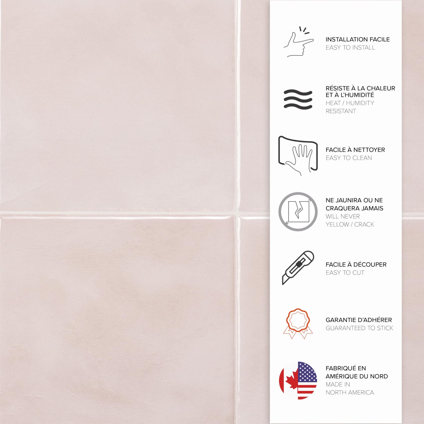 SMART TILES Peel and Stick Backsplash - 5 Sheets of 9" x 9" - 3D Adhesive Peel and Stick Tile Backsplash for Kitchen, Bathroom, Wall Tile, Temera