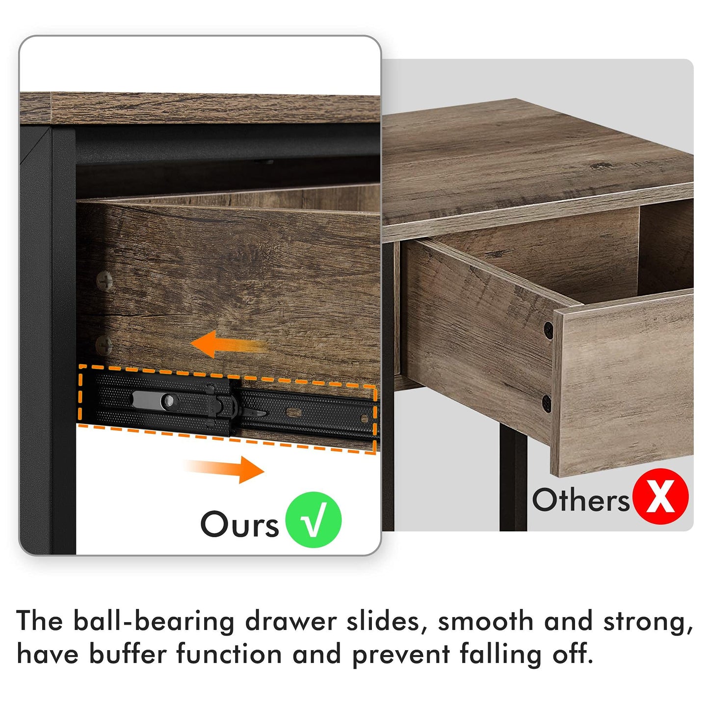 Yaheetech Console Table with Drawer and 2 Open Storage Shelves, Sofa Table for Living Room, 3-Tier Narrow Entryway Table, X-Shaped Design, Taupe Wood