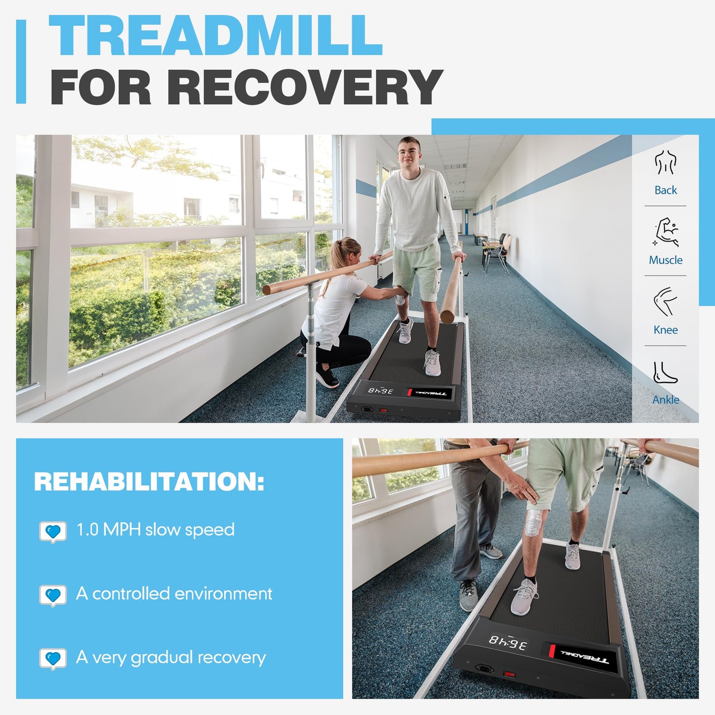 WELLFIT Walking Pad with 10% Incline,265 lbs Max Capacity,Quiet Standing Under Desk Walking Jogging Treadmills for Home,Works for APP/Voice Control/Remote Control